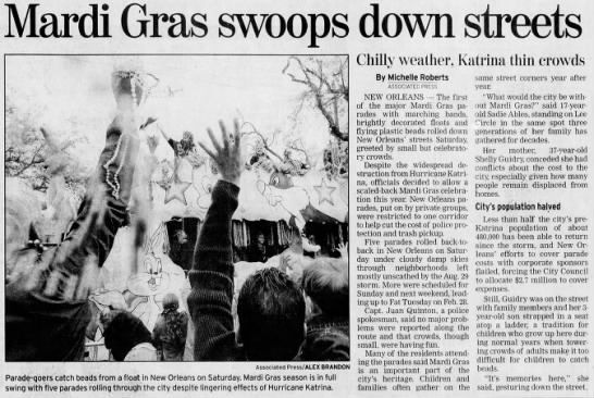Mardi Gras swoops down streets